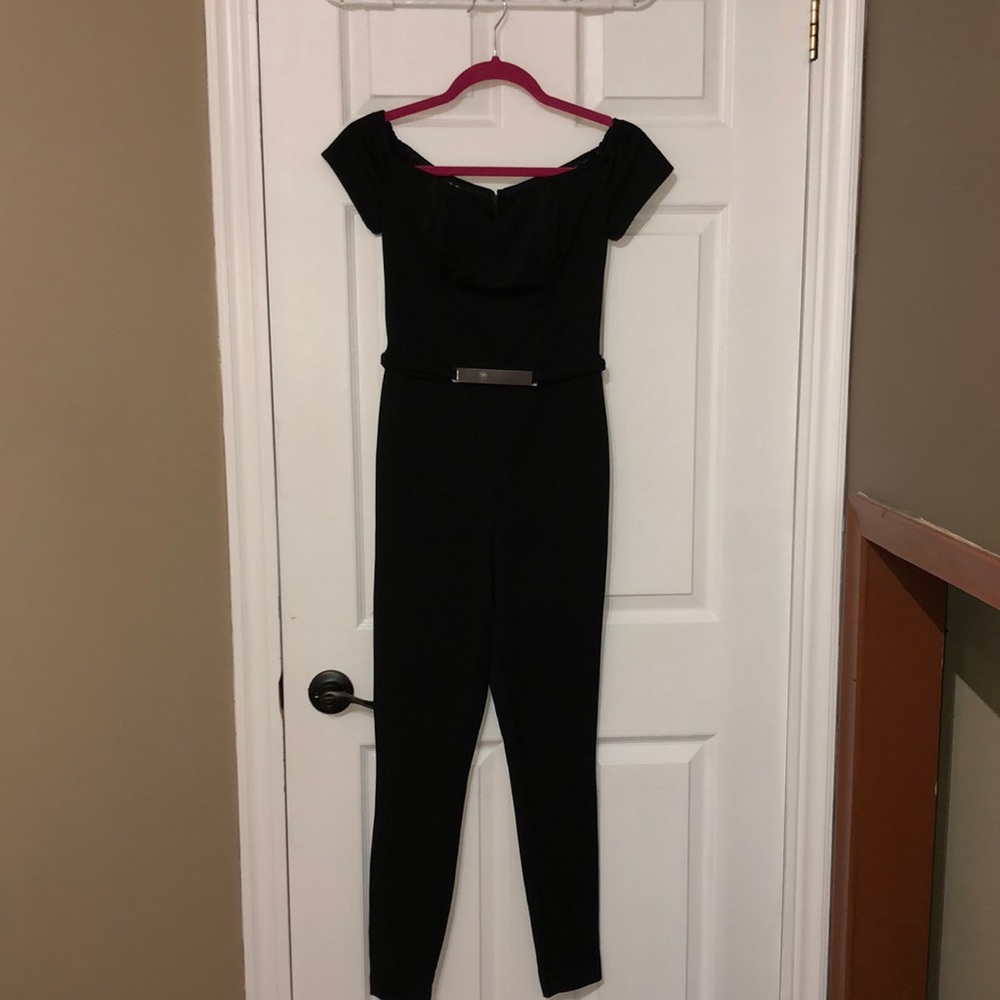 Black Classy Off the Shoulders Pantsuit